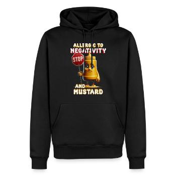 Mustard Allergy Allergic To Negativity And Mustard - Men’s Premium Organic Hoodie - black - Front - Nico (187cm)