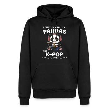 Panda Panda Bear Funny - Men’s Premium Organic Hoodie - black - Front - Nico (187cm)