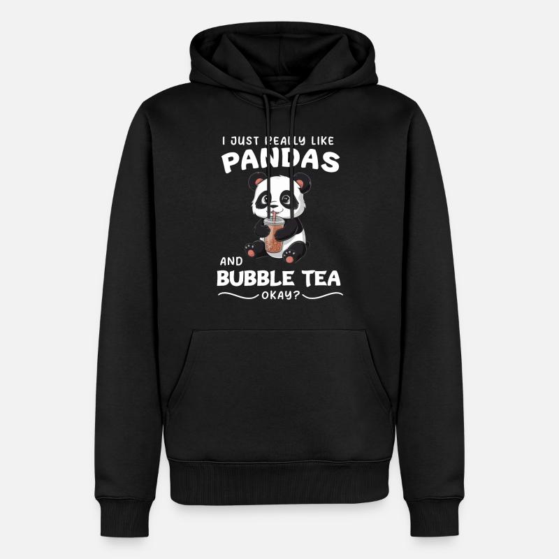 Panda Panda Ours Drôle - Sweat à capuche Premium bio Homme - noir