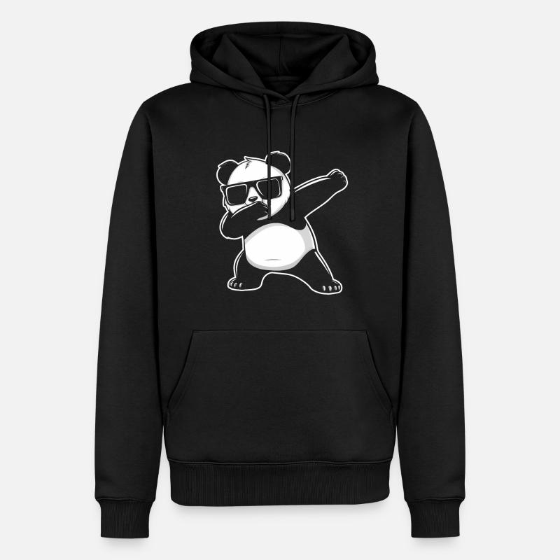 Panda Panda Ours Drôle - Sweat à capuche Premium bio Homme - noir