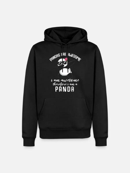 Panda Panda Bear Funny - Men’s Premium Organic Hoodie - black