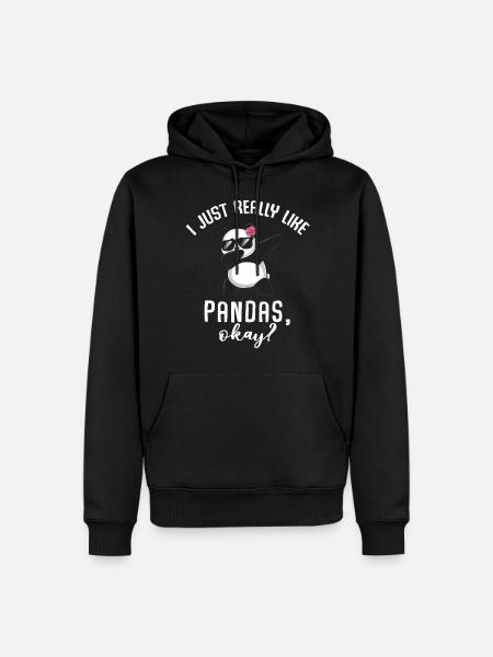 Panda Panda Bear Funny - Men’s Premium Organic Hoodie - black