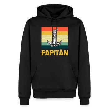 Vatertag Lustig Papa Papitän - Männer Premium Bio Hoodie - Schwarz - Vorne - Nico (187cm)