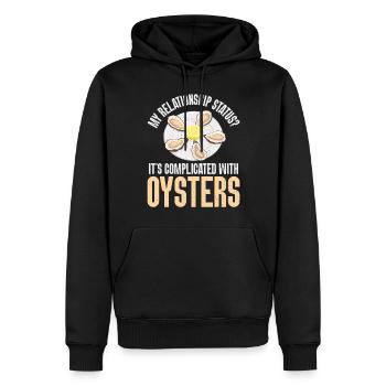 Oyster Gifts - Männer Premium Bio Hoodie - Schwarz - Vorne - Nico (187cm)