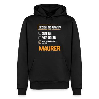 Statut relationnel de Maurer - Sweat à capuche Premium bio Homme - noir - Devant - Nico (187cm)