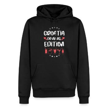 Croatia Drinking Team - Sweat à capuche Premium bio Homme - noir - Devant - Nico (187cm)