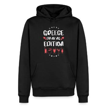 Greece Drinking Team - Männer Premium Bio Hoodie - Schwarz - Vorne - Nico (187cm)