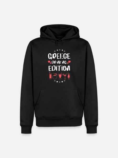 Greece Drinking Team - Männer Premium Bio Hoodie - Schwarz