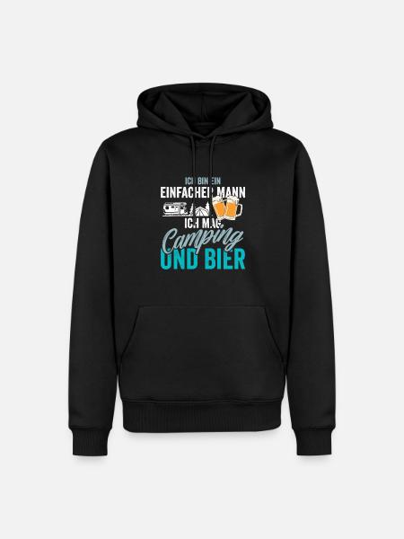 Camping und Bier - Männer Premium Bio Hoodie - Schwarz