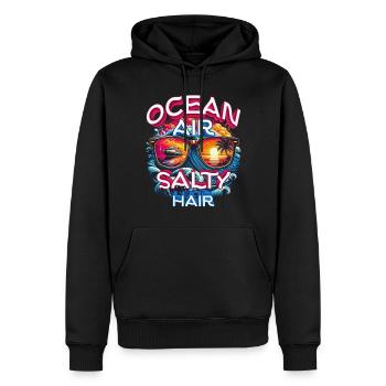 Croisières Croisière Air Océan Cheveux Salés - Sweat à capuche Premium bio Homme - noir - Devant - Nico (187cm)