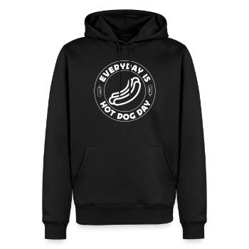 Hot Dog Adulte Chaque jour est un hot-dog - Sweat à capuche Premium bio Homme - noir - Devant - Nico (187cm)