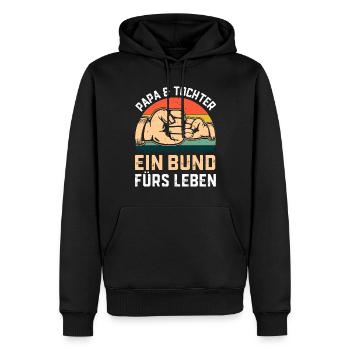 Papa & Tochter ein Bund fürs Leben - Vatertag - Männer Premium Bio Hoodie - Schwarz - Vorne - Nico (187cm)