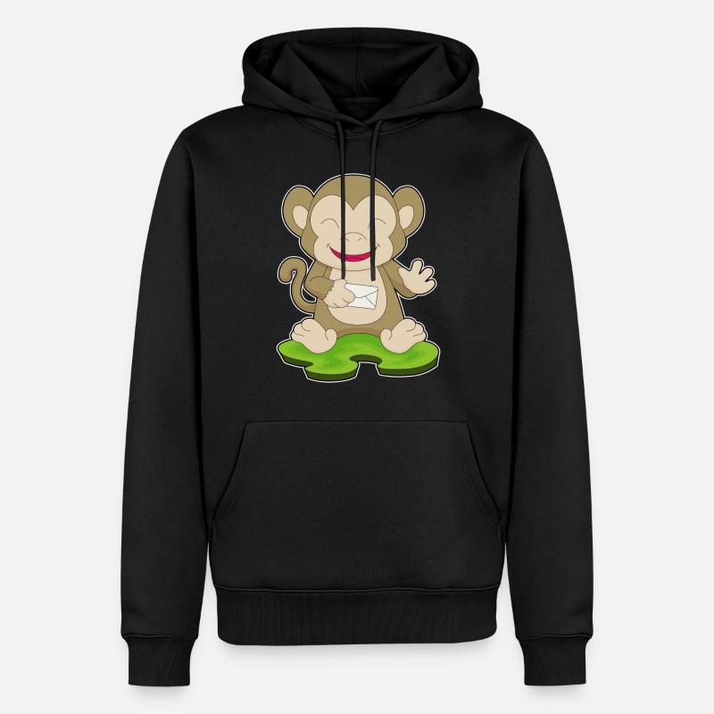 Lettre de singe - Sweat à capuche Premium bio Homme - noir