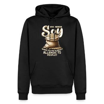 Sojaallergie Who Needs Soy - Männer Premium Bio Hoodie - Schwarz - Vorne - Nico (187cm)
