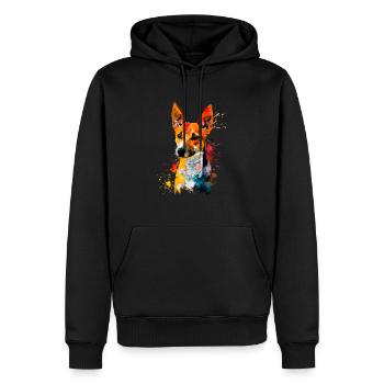 basenji dog, vintage basenji - Männer Premium Bio Hoodie - Schwarz - Vorne - Nico (187cm)