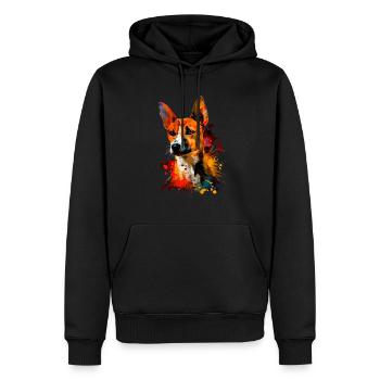 basenji dog, vintage basenji - Männer Premium Bio Hoodie - Schwarz - Vorne - Nico (187cm)