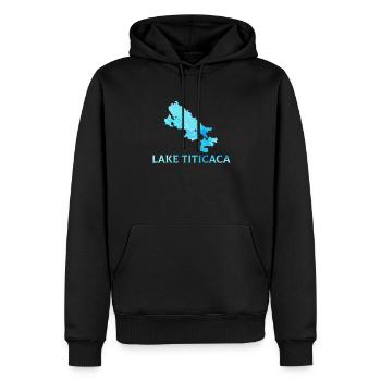 Lake titicaca, vintage lake titicaca - Männer Premium Bio Hoodie - Schwarz - Vorne - Nico (187cm)