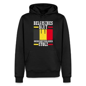 Belge Belgique - Sweat à capuche Premium bio Homme - noir - Devant - Nico (187cm)
