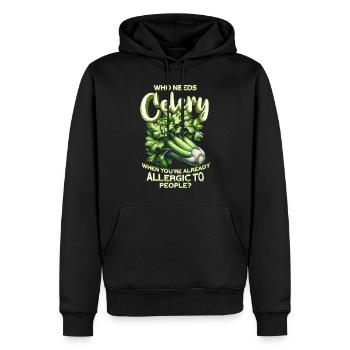 Allergie au céleri qui a besoin de céleri - Sweat à capuche Premium bio Homme - noir - Devant - Nico (187cm)