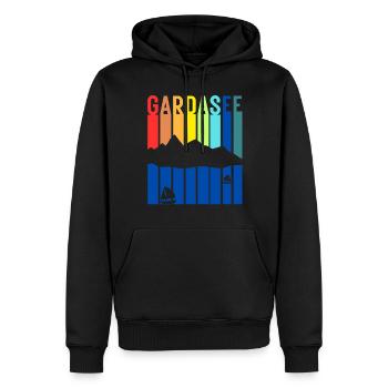 Gardasee Vintage Lago Di Garda Italien Urlaub - Männer Premium Bio Hoodie - Schwarz - Vorne - Nico (187cm)