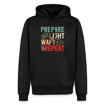 Purification spirituelle de plumes de sauge - Sweat à capuche Premium bio Homme - noir - Devant - Nico (187cm)