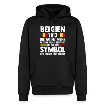 Belge Belgique - Sweat à capuche Premium bio Homme - noir - Devant - Nico (187cm)