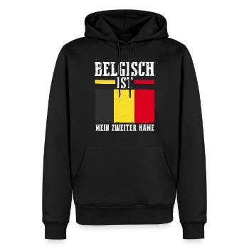 Belgian Belgian Belgium - Men’s Premium Organic Hoodie - black - Front - Nico (187cm)