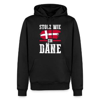 Danois Danemark - Sweat à capuche Premium bio Homme - noir - Devant - Nico (187cm)
