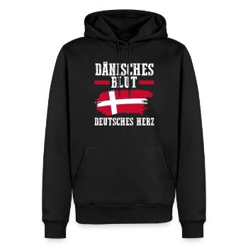 Danes Danish Denmark - Men’s Premium Organic Hoodie - black - Front - Nico (187cm)