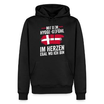 Danois Danemark - Sweat à capuche Premium bio Homme - noir - Devant - Nico (187cm)