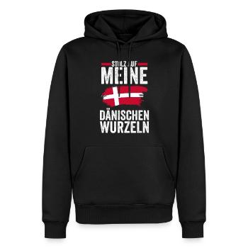 Danois Danemark - Sweat à capuche Premium bio Homme - noir - Devant - Nico (187cm)