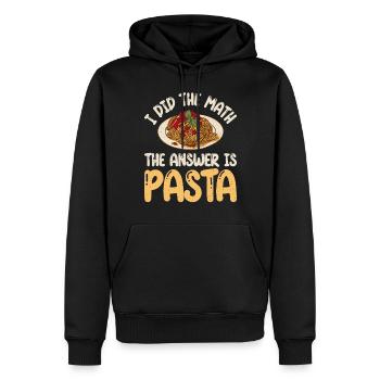 Cadeaux pour les amateurs de pâtes - Sweat à capuche Premium bio Homme - noir - Devant - Nico (187cm)