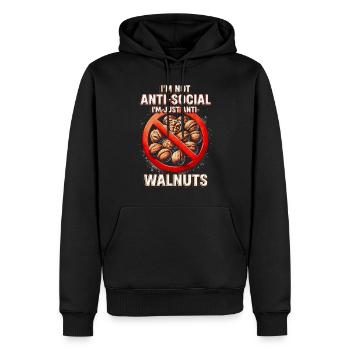 Allergie aux noix Je suis juste anti noix - Sweat à capuche Premium bio Homme - noir - Devant - Nico (187cm)