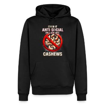 Allergie aux noix de cajou Je suis juste anti noix de cajou - Sweat à capuche Premium bio Homme - noir - Devant - Nico (187cm)