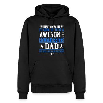 Agent de police, Ligne bleue, Application de la loi - Sweat à capuche Premium bio Homme - noir - Devant - Nico (187cm)