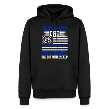 Polizeibeamter Blue Line Strafverfolgungsbehörden - Männer Premium Bio Hoodie - Schwarz - Vorne - Nico (187cm)