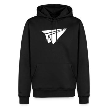 Papierflugzeug Origami Papierflugzeug Master - Männer Premium Bio Hoodie - Schwarz - Vorne - Nico (187cm)