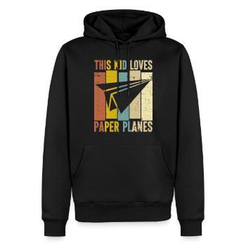 Papierflugzeug Origami Papierflugzeug Master - Männer Premium Bio Hoodie - Schwarz - Vorne - Nico (187cm)