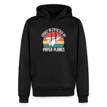 Papierflugzeug Origami Papierflugzeug Master - Männer Premium Bio Hoodie - Schwarz - Vorne - Nico (187cm)