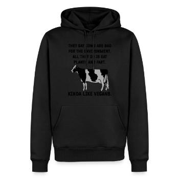 They say cows are bad for the environment. All - Men’s Premium Organic Hoodie - black - Front - Nico (187cm)
