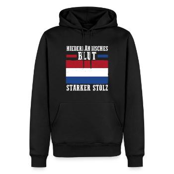 Pays-Bas Pays-Bas Pays-Bas - Sweat à capuche Premium bio Homme - noir - Devant - Nico (187cm)