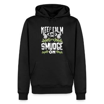 Smudge Sage Feather Spirituelle Smudging - Männer Premium Bio Hoodie - Schwarz - Vorne - Nico (187cm)