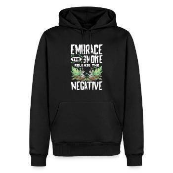 Purification spirituelle de plumes de sauge - Sweat à capuche Premium bio Homme - noir - Devant - Nico (187cm)