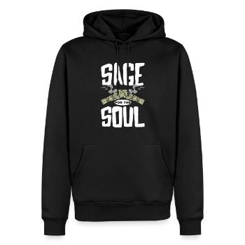 Smudge Sage Feather Spirituelle Smudging - Männer Premium Bio Hoodie - Schwarz - Vorne - Nico (187cm)