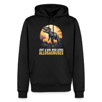 Allosaurier Allosaurus - Männer Premium Bio Hoodie - Schwarz - Vorne - Nico (187cm)