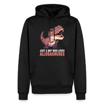 Allosaurier Allosaurus - Männer Premium Bio Hoodie - Schwarz - Vorne - Nico (187cm)