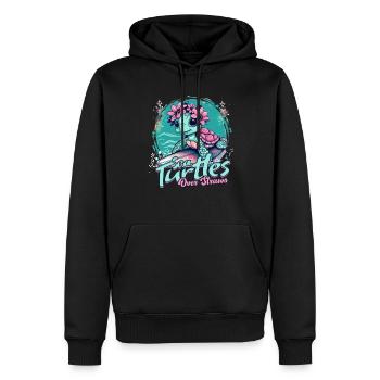 Schildkröte Schildkröten Tortues de mer sur pailles - Sweat à capuche Premium bio Homme - noir - Devant - Nico (187cm)