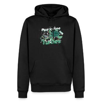 Turtle sans plastique pour les tortues de mer - Sweat à capuche Premium bio Homme - noir - Devant - Nico (187cm)