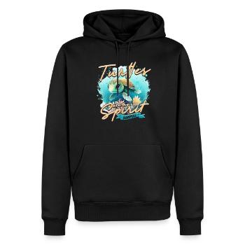 Les tortues Schildkröte sont mon animal spirituel - Sweat à capuche Premium bio Homme - noir - Devant - Nico (187cm)
