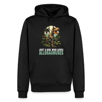 Allosaurier Allosaurus - Männer Premium Bio Hoodie - Schwarz - Vorne - Nico (187cm)
